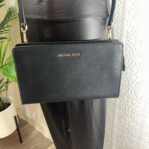 Michael Kors Black CrossBody Wallet Clutch